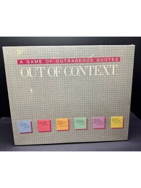 Vtg Out of Context "A Game of Outrageous Quotes" New and Sealed in Plastic